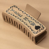 Printed Faux Leather Western Cowboy Hair Claw Clips Multi - Infinity Raine