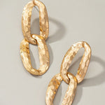 Hammered Chunky Chain Link Drop Earrings-More Colors - Infinity Raine