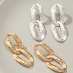 Hammered Chunky Chain Link Drop Earrings-More Colors - Infinity Raine
