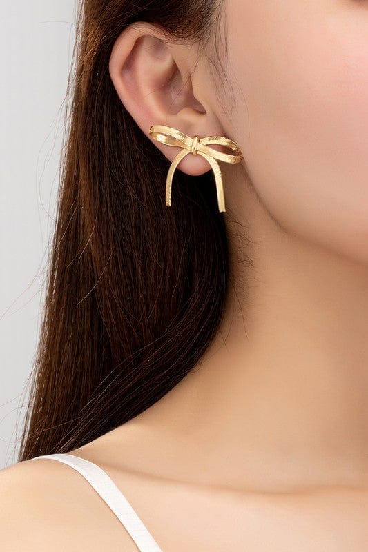Herrington Chain Bow Tie Earrings In Multi - Infinity Raine