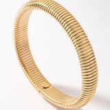 12mm Chunky Snake Chain Stretchy Bangle In Gold - Infinity Raine
