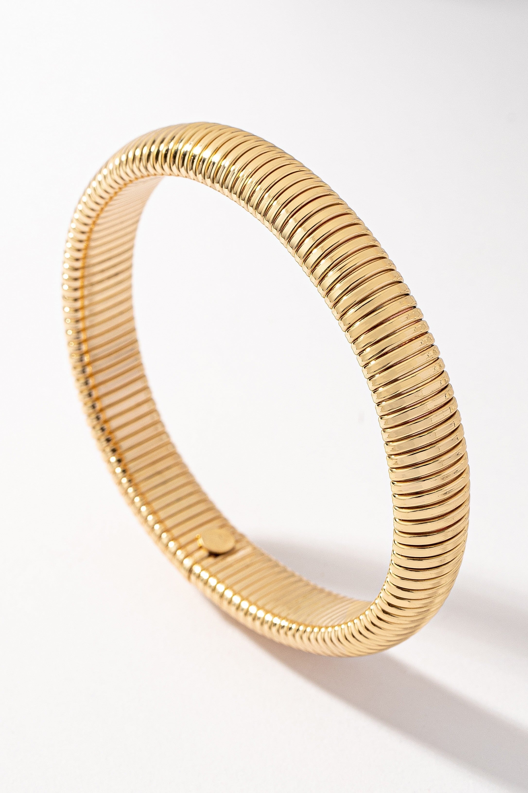12mm Chunky Snake Chain Stretchy Bangle In Gold - Infinity Raine