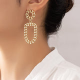 Curb Chain Round And Oval Hoop Earring In Gold - Infinity Raine