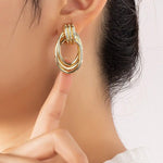 Trio Metal Knot and Hoop Earring Set in Multiple Colors - Infinity Raine