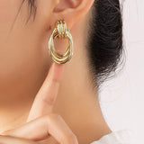 Trio Metal Knot and Hoop Earring Set in Multiple Colors - Infinity Raine