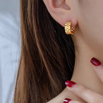 Water Proof Stainless Watch Band Huggie Earrings - Infinity Raine
