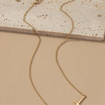 Hammered Sideway Cross Necklace In Multiple Colors - Infinity Raine