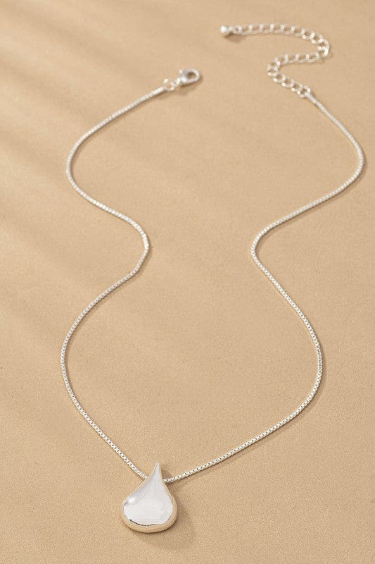 Puffy Teardrop Pendant Necklace-Multi - Infinity Raine