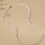 Two Layer Minimalist Chain Necklace In Multi - Infinity Raine