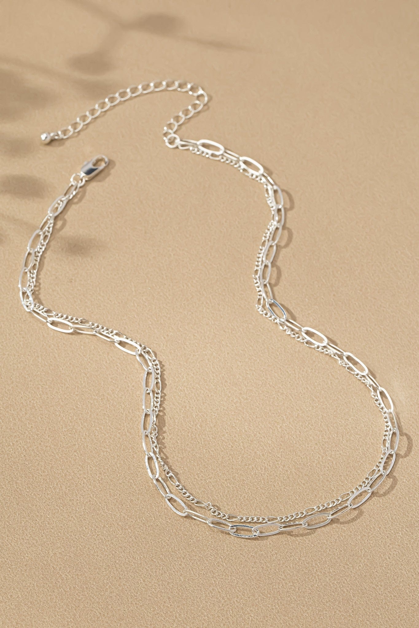 Modern Minimal Chain Two Layer Minimalist Chain Necklace In Multi – Infinity Raine