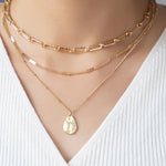 Three Row Chunky Chain Necklace In Multiple Colors - Infinity Raine