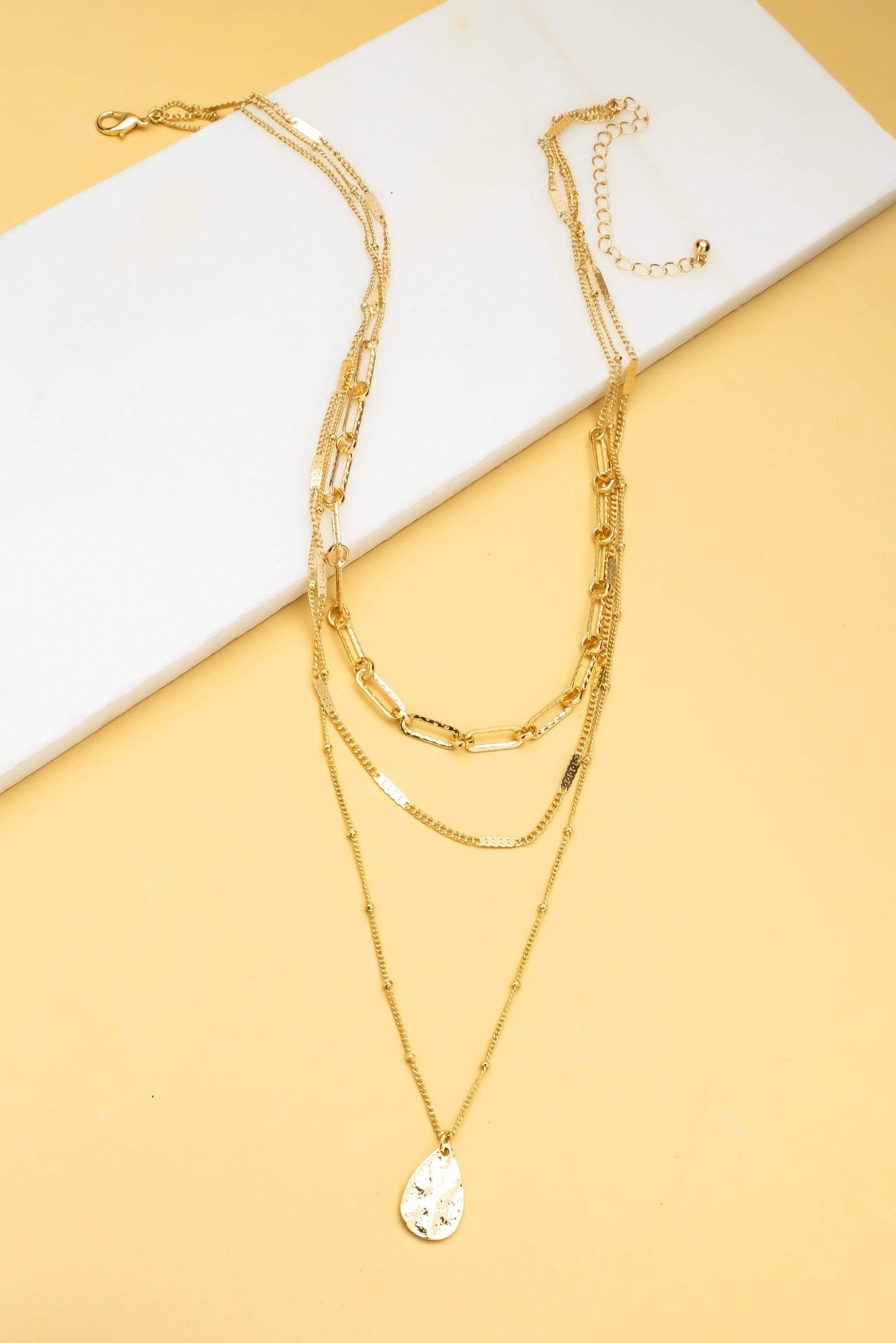 Three Row Chunky Chain Necklace In Multiple Colors - Infinity Raine