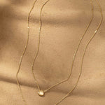 Two Row Bean Pendant Necklace-Gold - Infinity Raine