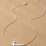 Curved Cross Necklace-Multi - Infinity Raine