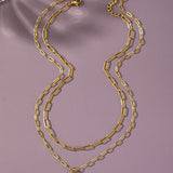 Double Row Hexagon Initial Necklace-Gold - Infinity Raine