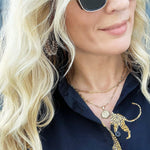 Double Row Hexagon Initial Necklace-Gold - Infinity Raine