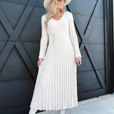 Rib Knit Maxi Dress-Cream - Infinity Raine