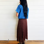 Lace Handkerchief Midi Skirt in Brown - Infinity Raine