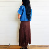 Lace Handkerchief Midi Skirt in Brown - Infinity Raine