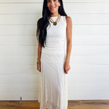 Lace Handkerchief Midi Skirt In Cream - Infinity Raine
