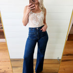 Lace Scoop Neck Bodysuit In Cream - Infinity Raine