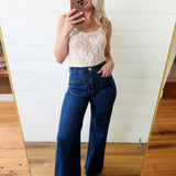 Lace Scoop Neck Bodysuit In Cream - Infinity Raine