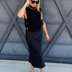 Mock Neck Sweater Top In Black - Infinity Raine