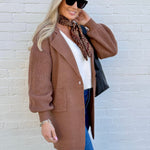 Lapel Collar Knit Cardigan In Brown - Infinity Raine