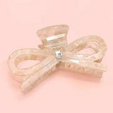 Large Cute Bow Ribbon Rhinestone Hair Claw Clips - Infinity Raine