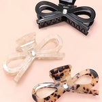 Large Cute Bow Ribbon Rhinestone Hair Claw Clips - Infinity Raine