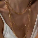 Layered Triple Chain Necklace In Gold - Infinity Raine
