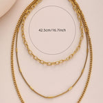 Layered Triple Chain Necklace In Gold - Infinity Raine