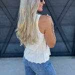 Flared Rib Sweater top In Ivory - Infinity Raine