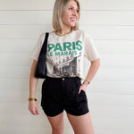 Le Marais Paris Oversized Graphic Tee In Ivory - Infinity Raine