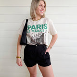 Le Marais Paris Oversized Graphic Tee In Ivory - Infinity Raine