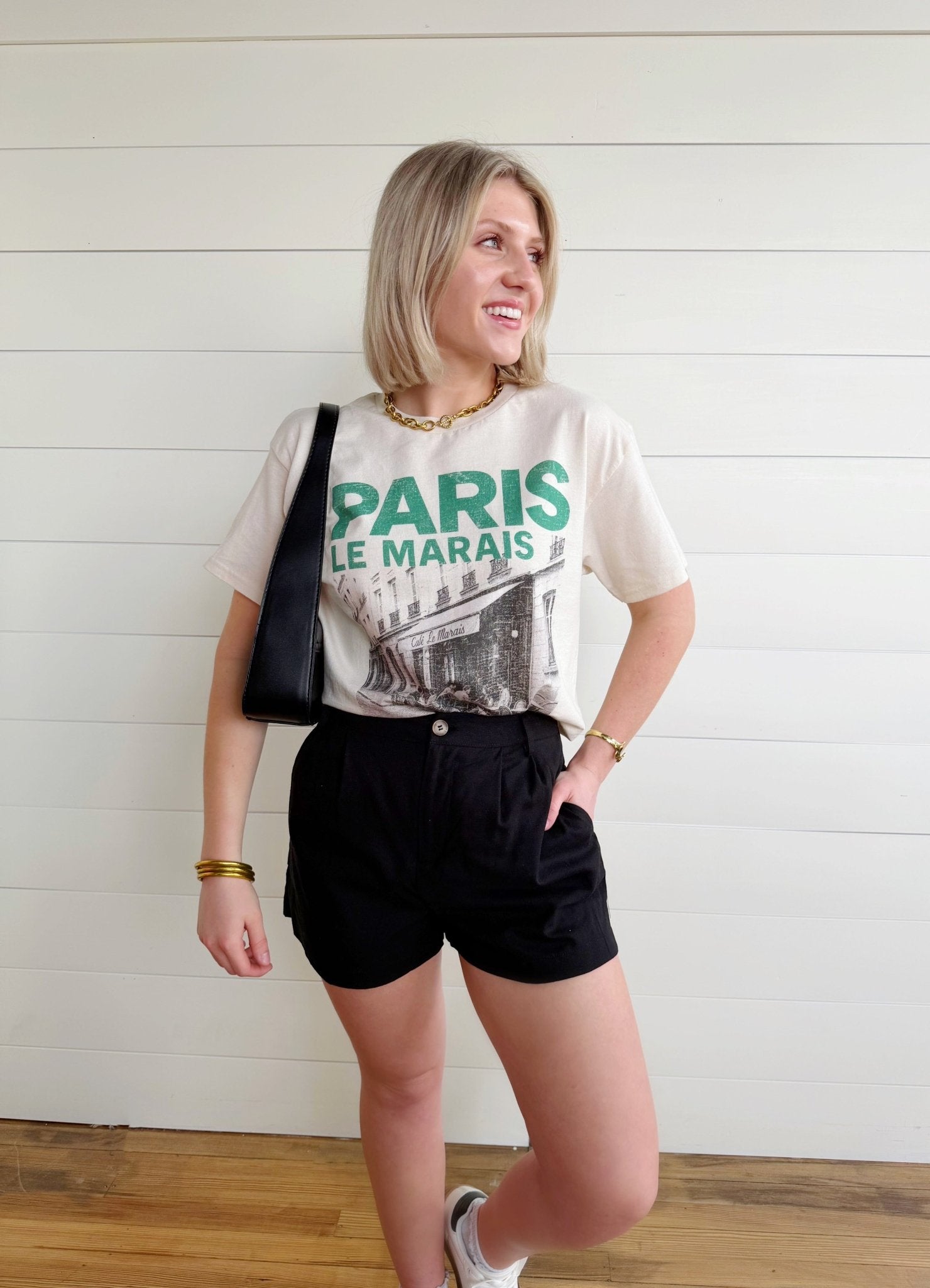 Le Marais Paris Oversized Graphic Tee In Ivory - Infinity Raine