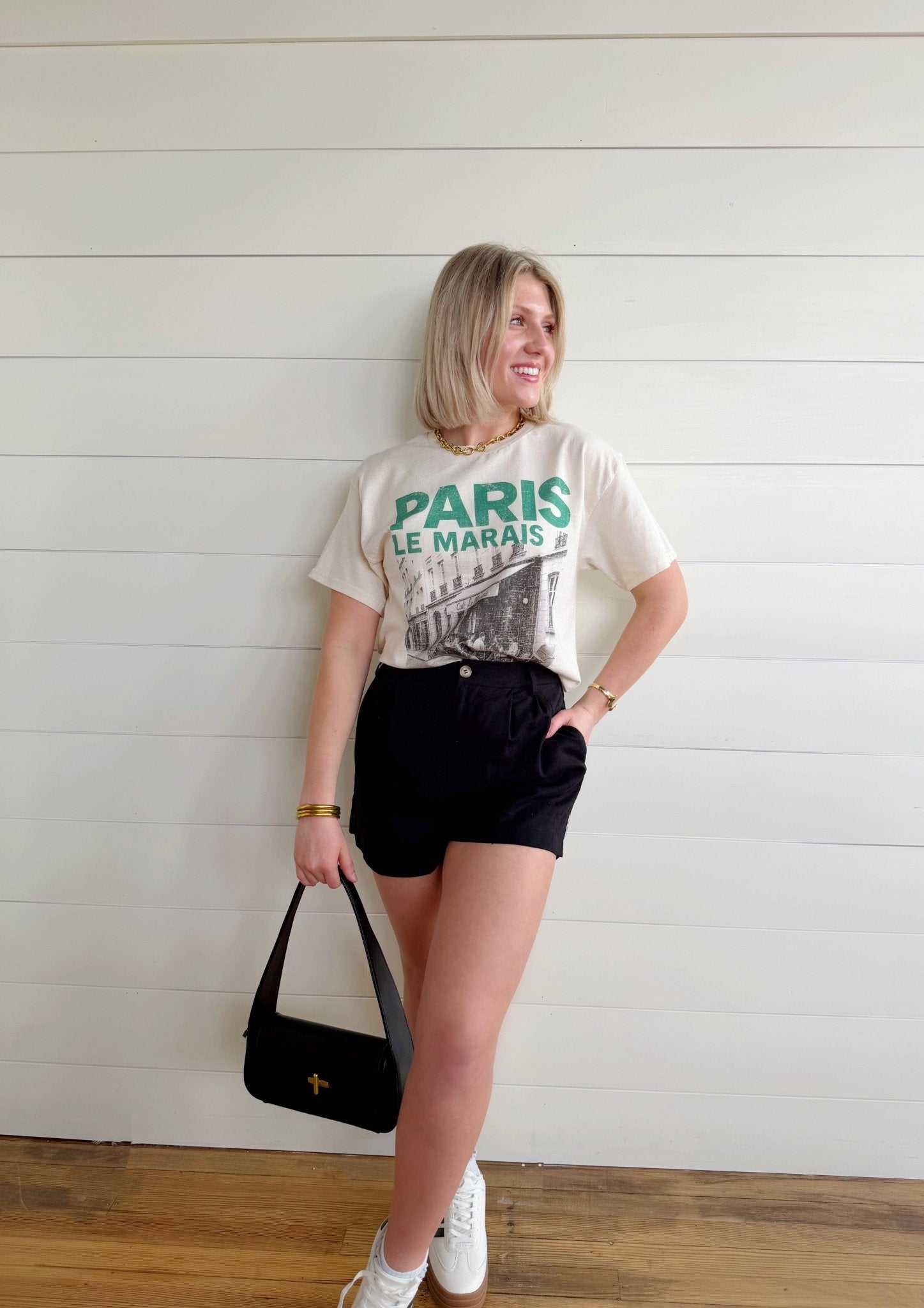 Le Marais Paris Oversized Graphic Tee In Ivory - Infinity Raine