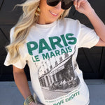 Le Marais Paris Oversized Graphic Tee In Ivory - Infinity Raine