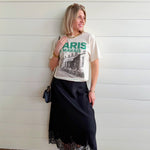Le Marais Paris Oversized Graphic Tee In Ivory - Infinity Raine