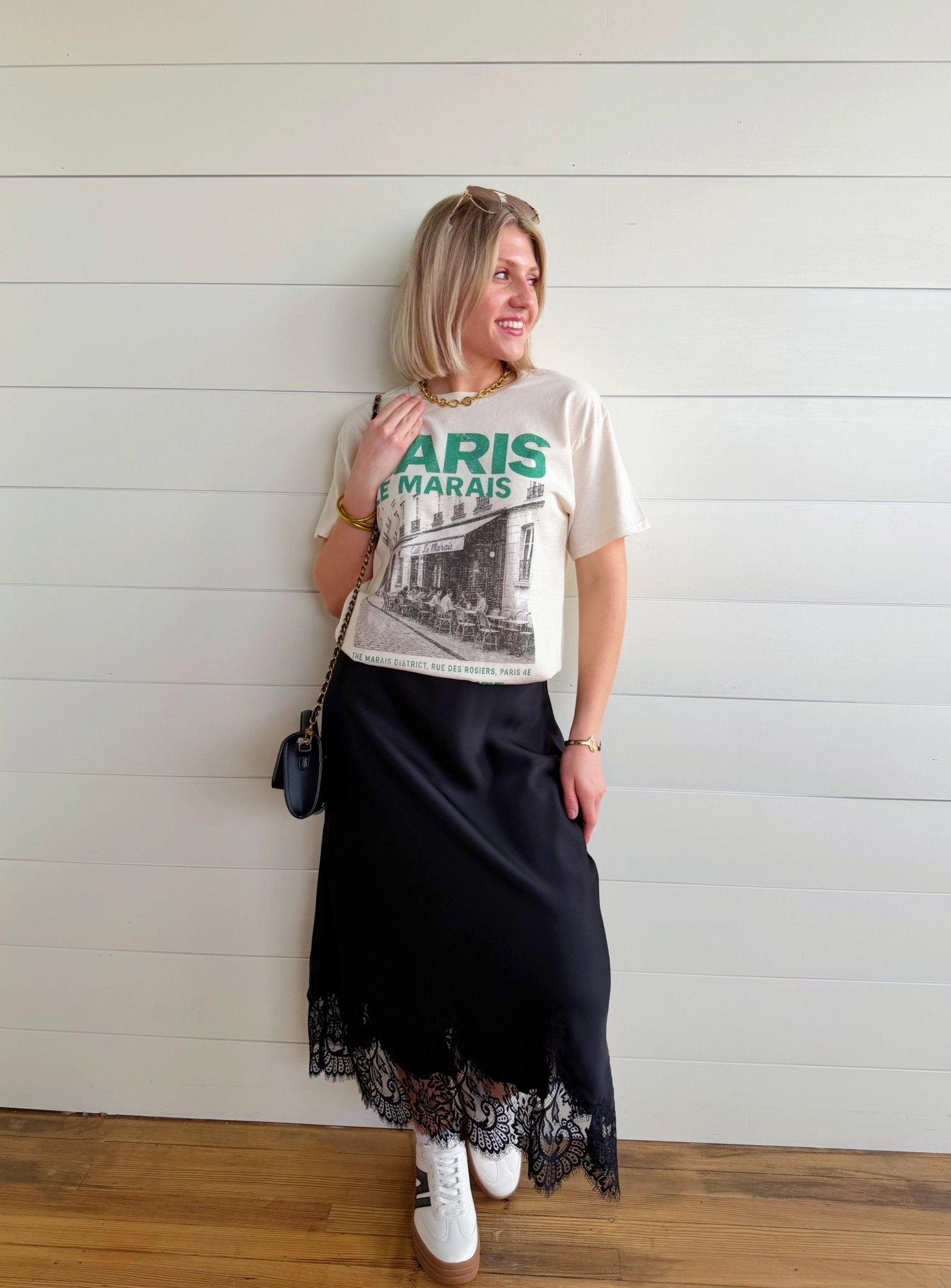 Le Marais Paris Oversized Graphic Tee In Ivory - Infinity Raine