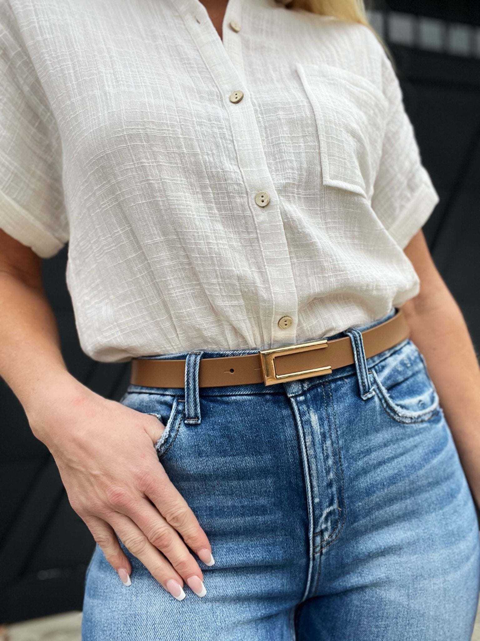 Leather Skinny Dress Belt - More Colors - Infinity Raine