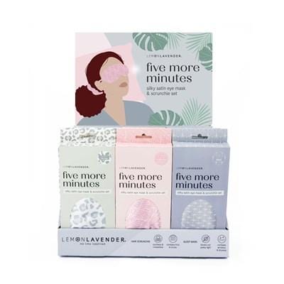 Lemon Lavender Five More Minutes Silky Satin Eye Mask & Scrunchie Set - Infinity Raine