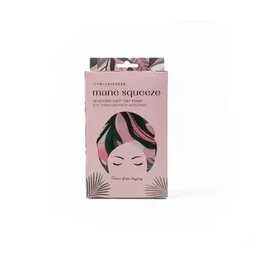 Lemon Lavender Mane Squeeze Reversible Satin Hair Towel - Infinity Raine