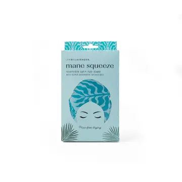 Lemon Lavender Mane Squeeze Reversible Satin Hair Towel - Infinity Raine
