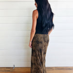 Leopard Print Satin Maxi Skirt - Infinity Raine