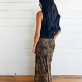 Leopard Print Satin Maxi Skirt - Infinity Raine
