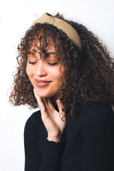 Bohemian Straw Knotted Headband-Natural - Infinity Raine