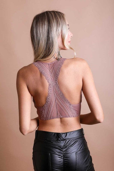 Seamless Cute and Comfy Racerback Bralette-Rose - Infinity Raine