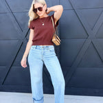 Light Wash Clean Low Rise Dad Jeans - Infinity Raine