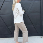 Linen Blazer With Gold Button In Natural - Infinity Raine